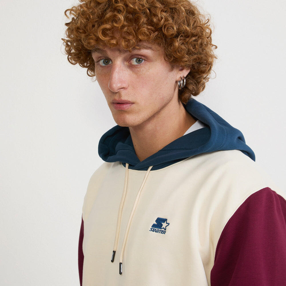 Felpa con cappuccio Color Block CREMA 5/7
