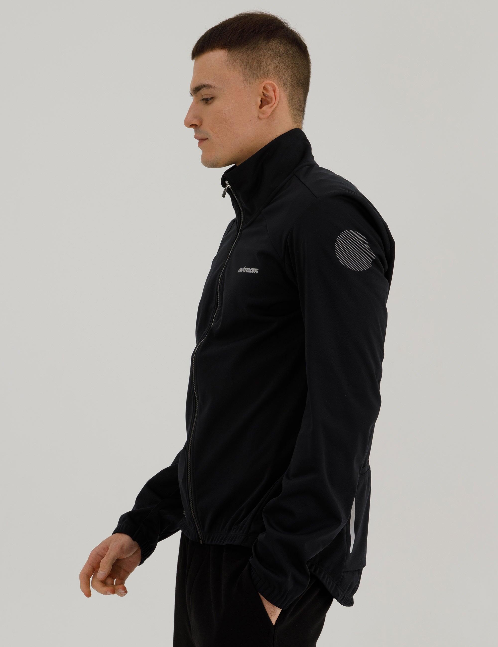 Herren Winter Thermal Softshell Fahrradjacke Advance Line Schwarz 4/4