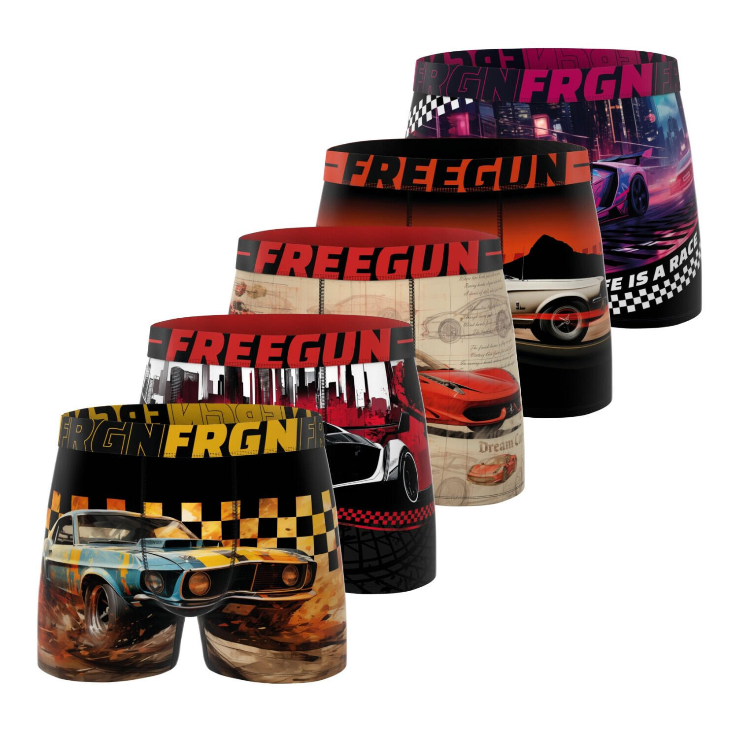 Lot de 5 boxers homme Cars Racing 1/5
