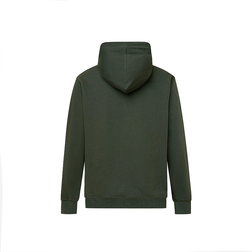Felpa con cappuccio ricamata VERDE MILITARE 2/6
