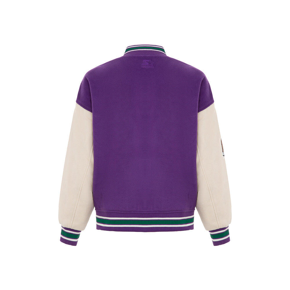 Varsity jacket in panno iconic viola/crema 3/7