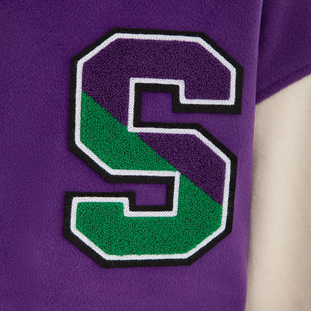 Varsity jacket in panno iconic viola/crema 7/7