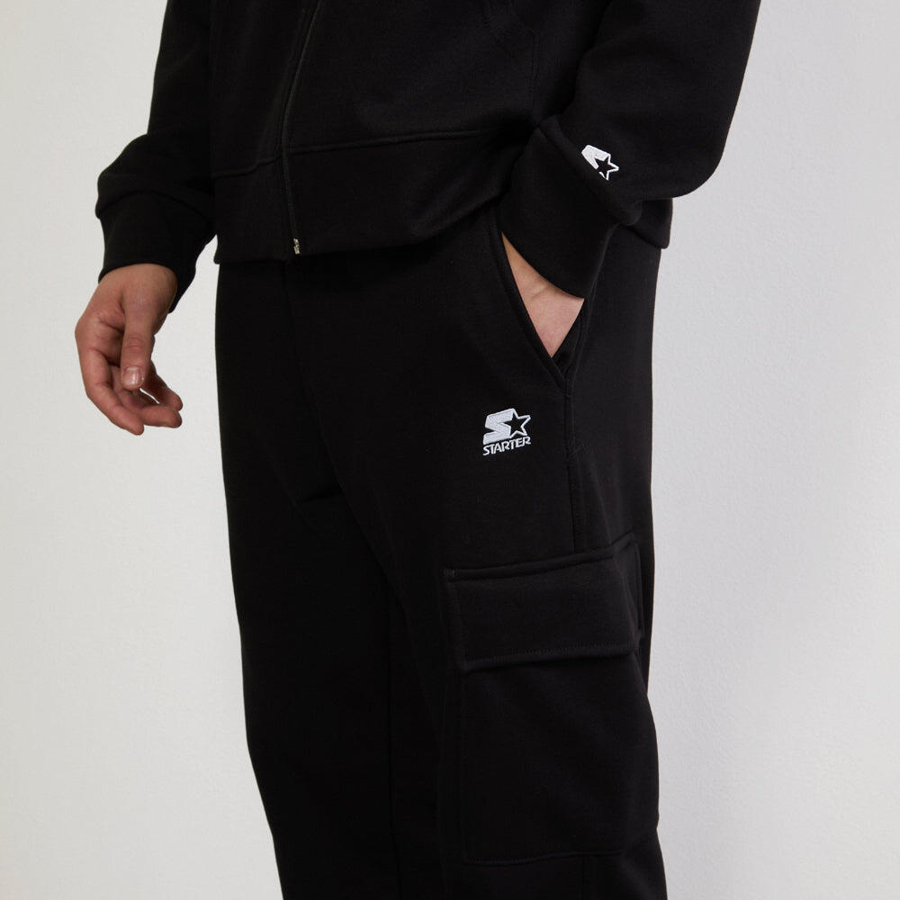 Pantaloni con tasconi ricamato NERO 3/6