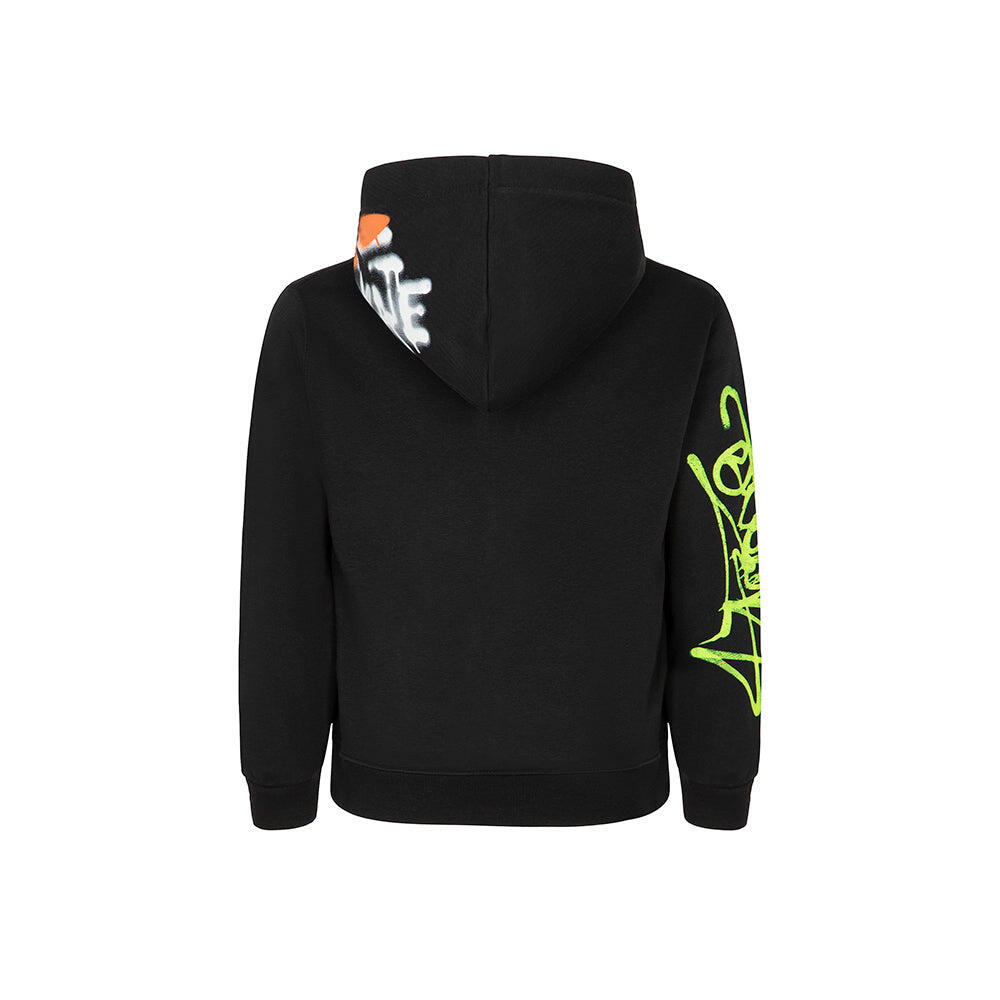 Felpa full zip con stampa graffiti NERO 2/3