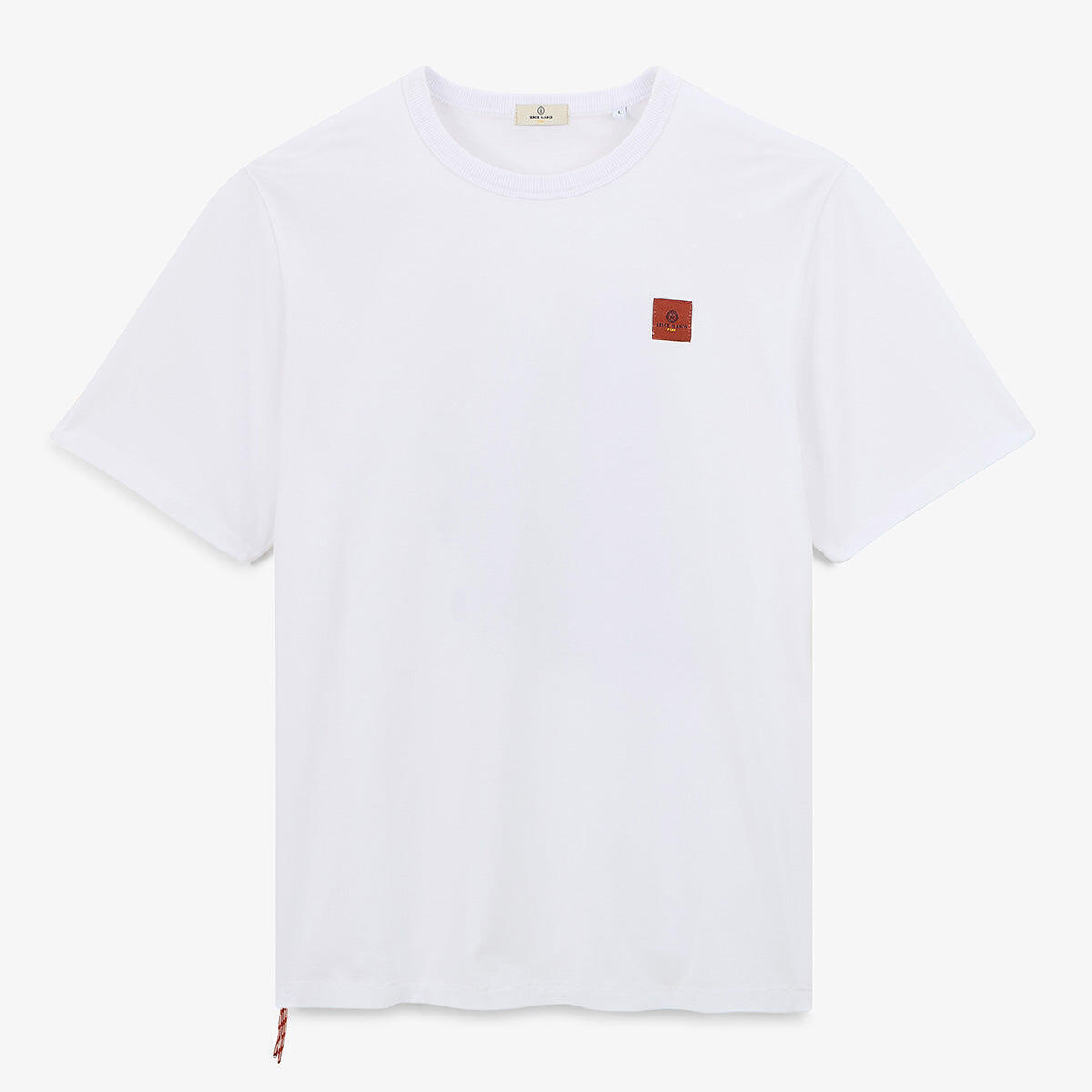 T-shirt girocollo bianca in cotone con stampa drago sul retro 3/6