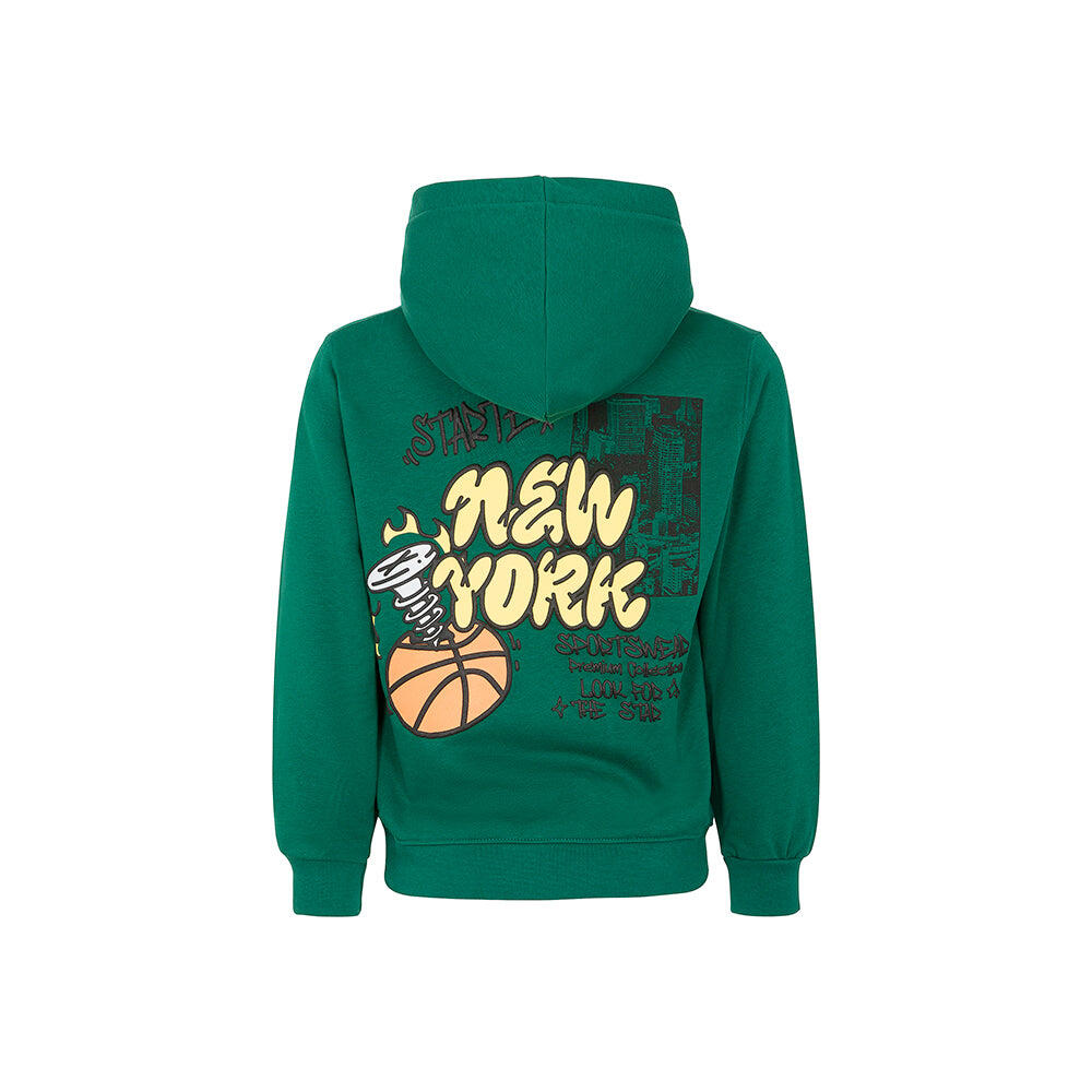 Felpa con cappuccio nailed ball tridimensionale VERDE PARCO 2/3
