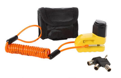 Pythonslot schijfremslot 6 mm met kabel geel