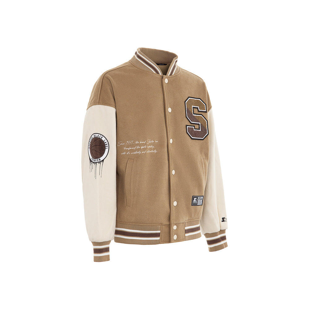 Varsity jacket in panno iconic cammello/crema 4/4