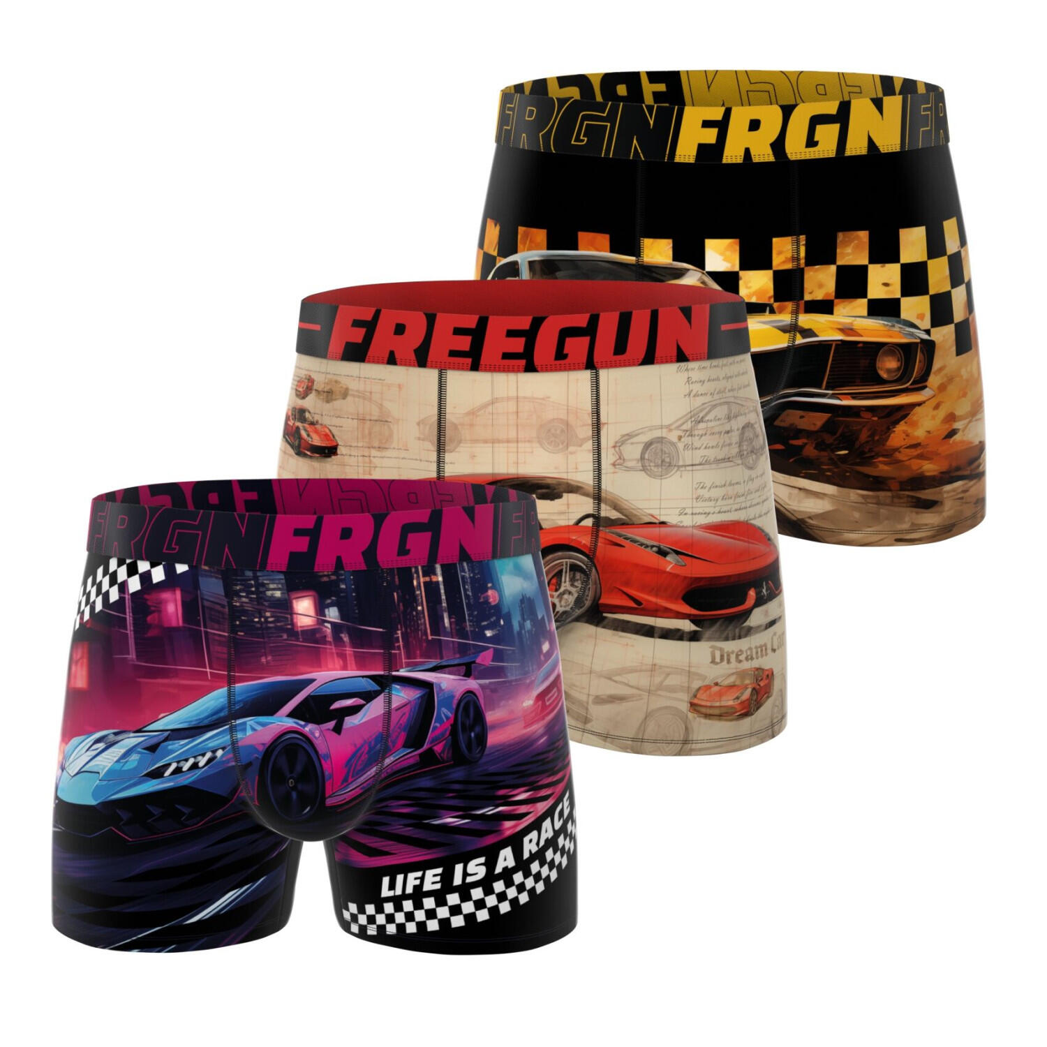 Lot de 3 boxers homme Cars Racing 1/5