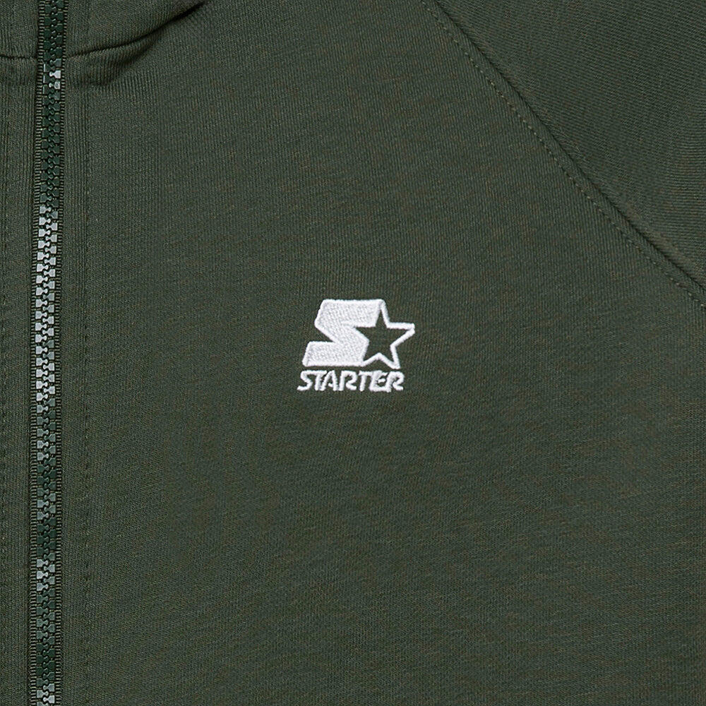 Felpa hoodie da uomo basic ricamata VERDE MILITARE 3/7