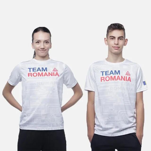 Tricou Poly Peak TeamRomania20 alb 1/4