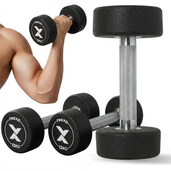 Gummierte XTREXO Pro Gusseisen-Hantel