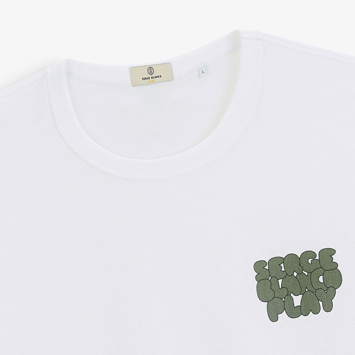 T-shirt girocollo in jersey di cotone con stampa sul petto 4/6