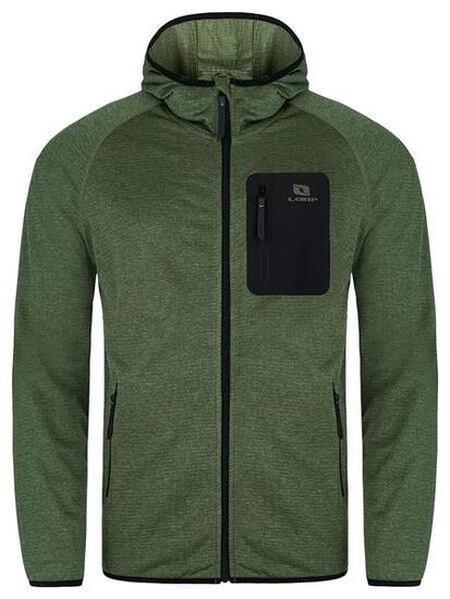 Pull sport Loap Molt homme à capuche, vert