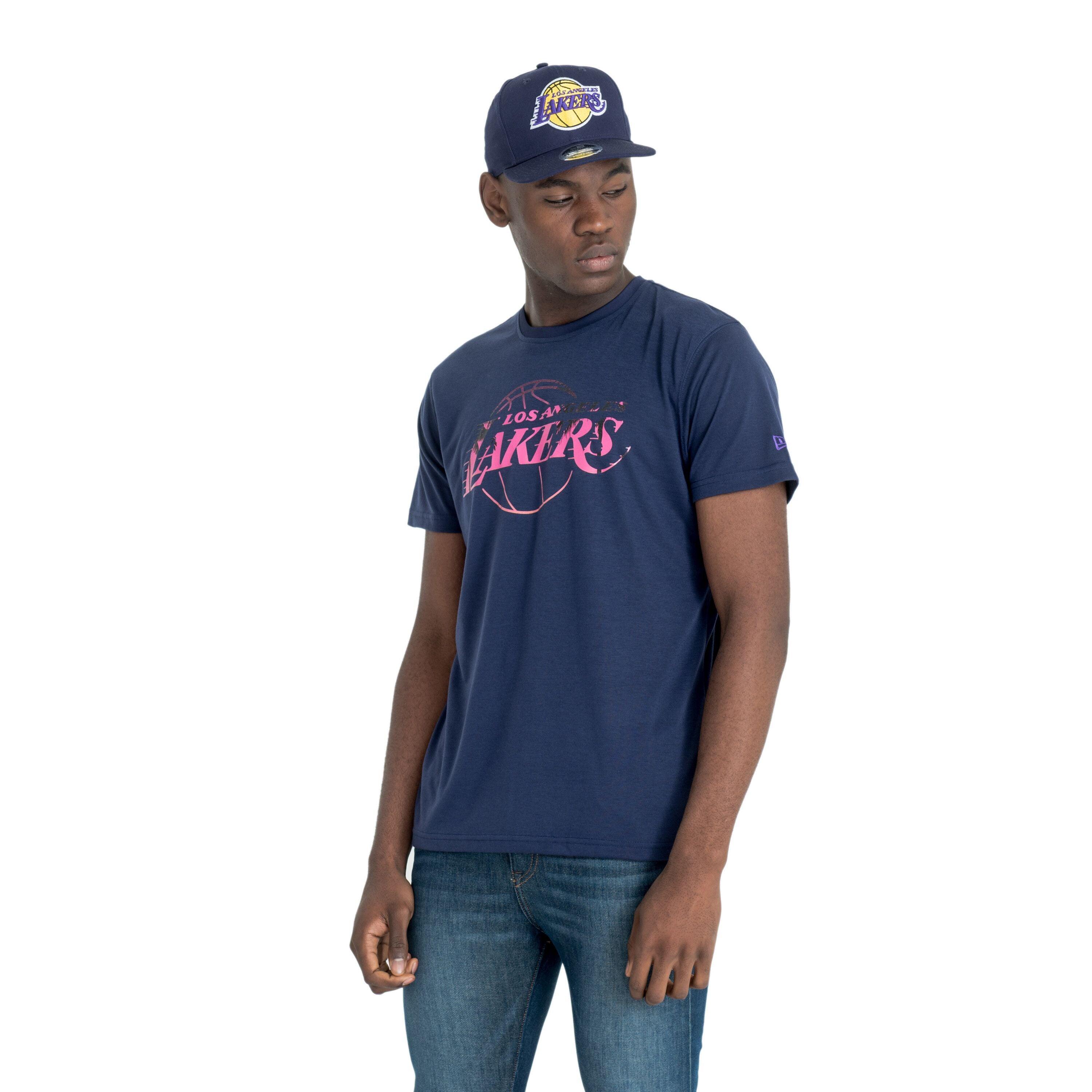 Tee-shirt New Era TEE-SHIRT HOMME LOS ANGELES LAKERS COASTAL HEAT NEW ERA 1/4