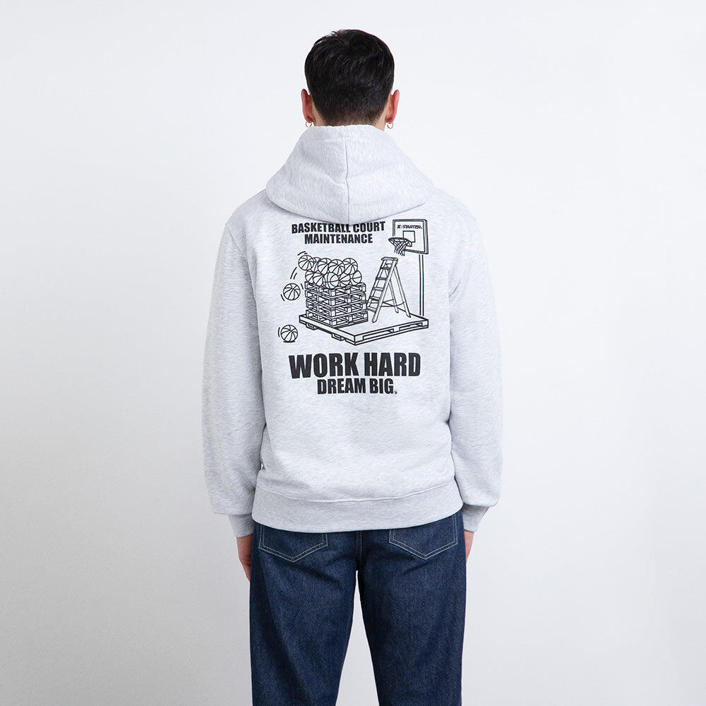 Felpa con cappuccio Work Hard GRIGIO MELANGE 5/7