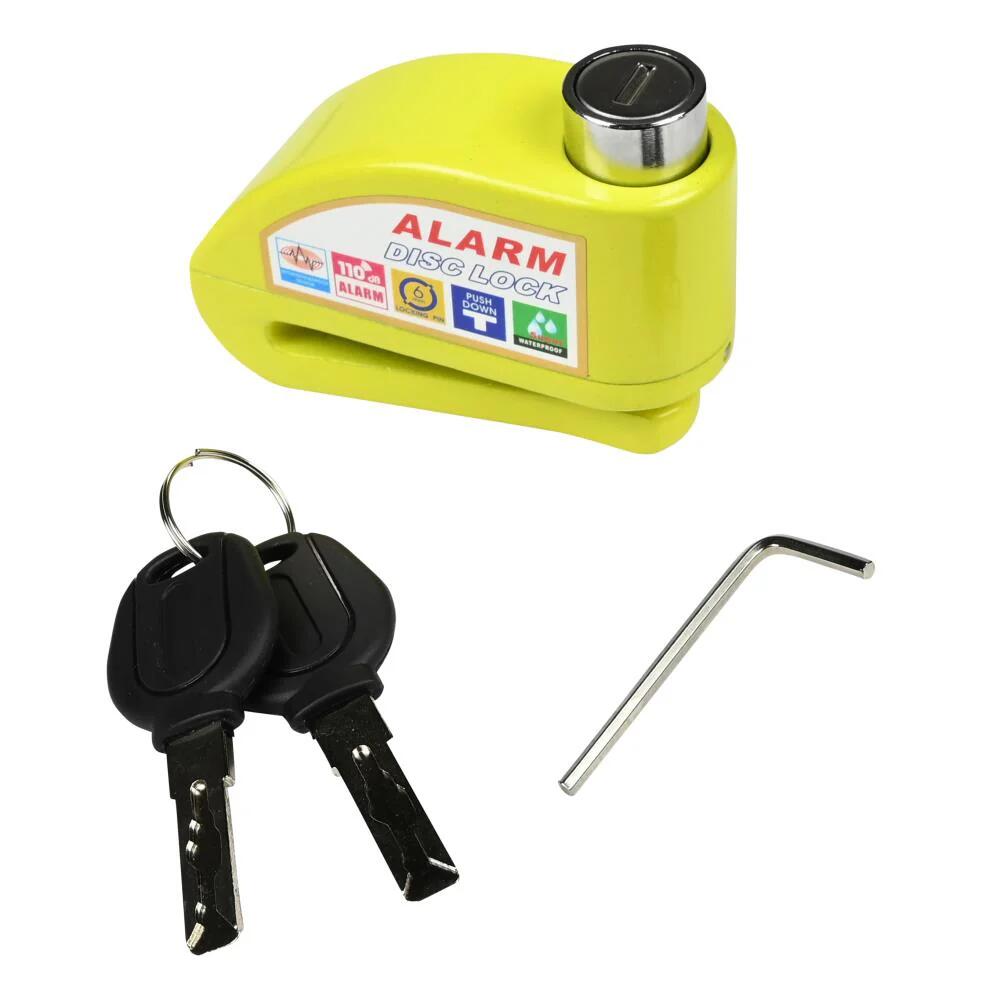 Lucchetto per bici, blocco per freno a disco con allarme, giallo 3/7