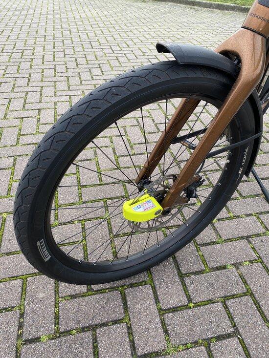 Lucchetto per bici, blocco per freno a disco con allarme, giallo 2/7