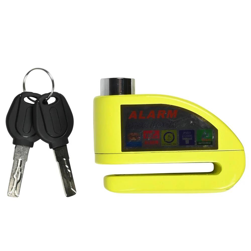 Lucchetto per bici, blocco per freno a disco con allarme, giallo 5/7