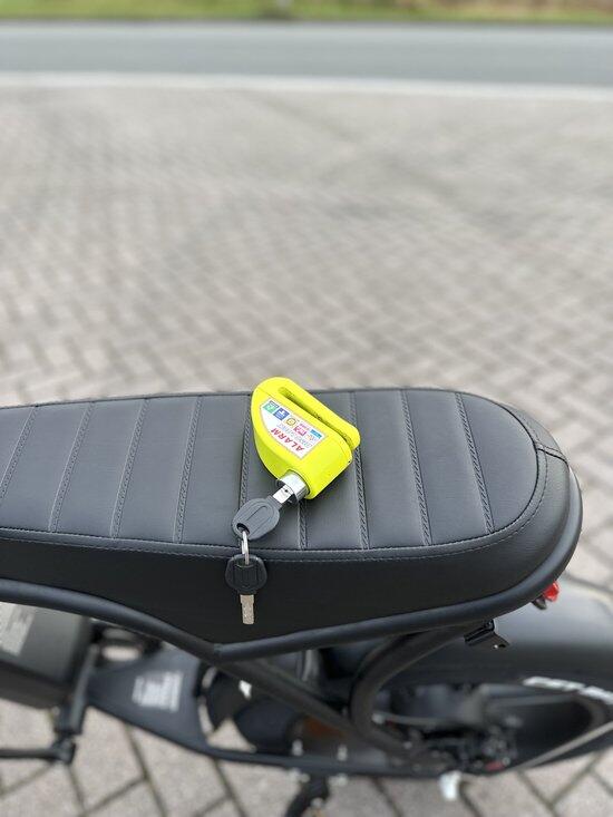 Lucchetto per bici, blocco per freno a disco con allarme, giallo 6/7