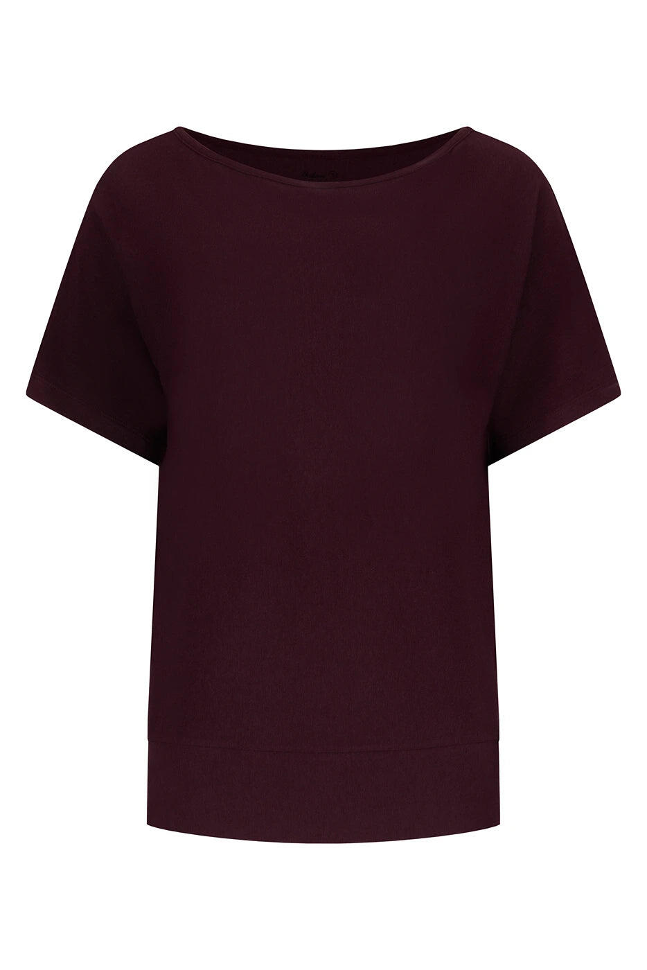 T-shirt Yoga & Pilates Budhi Coupe Ample, manche chauve-souris - Violet Foncé 5/5