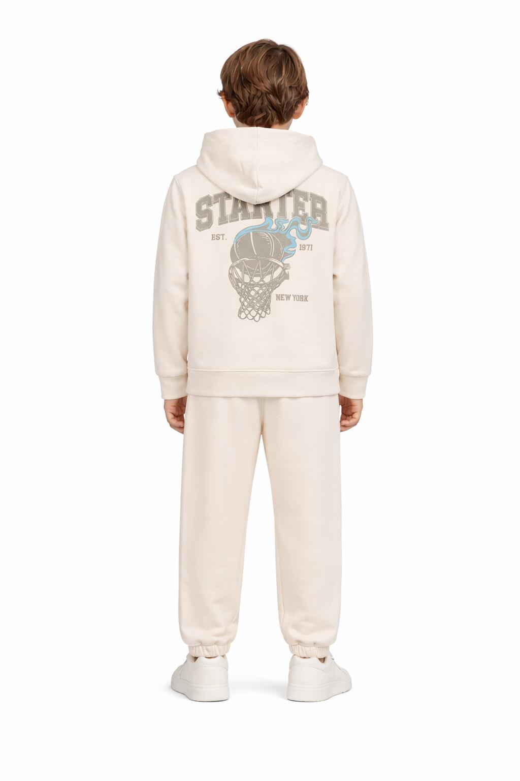 Felpa in Piquet con zip Play the Game CREMA 4/4