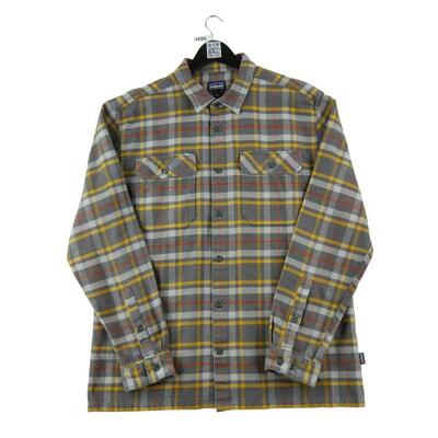 Camicia a quadri casual da uomo in grigio