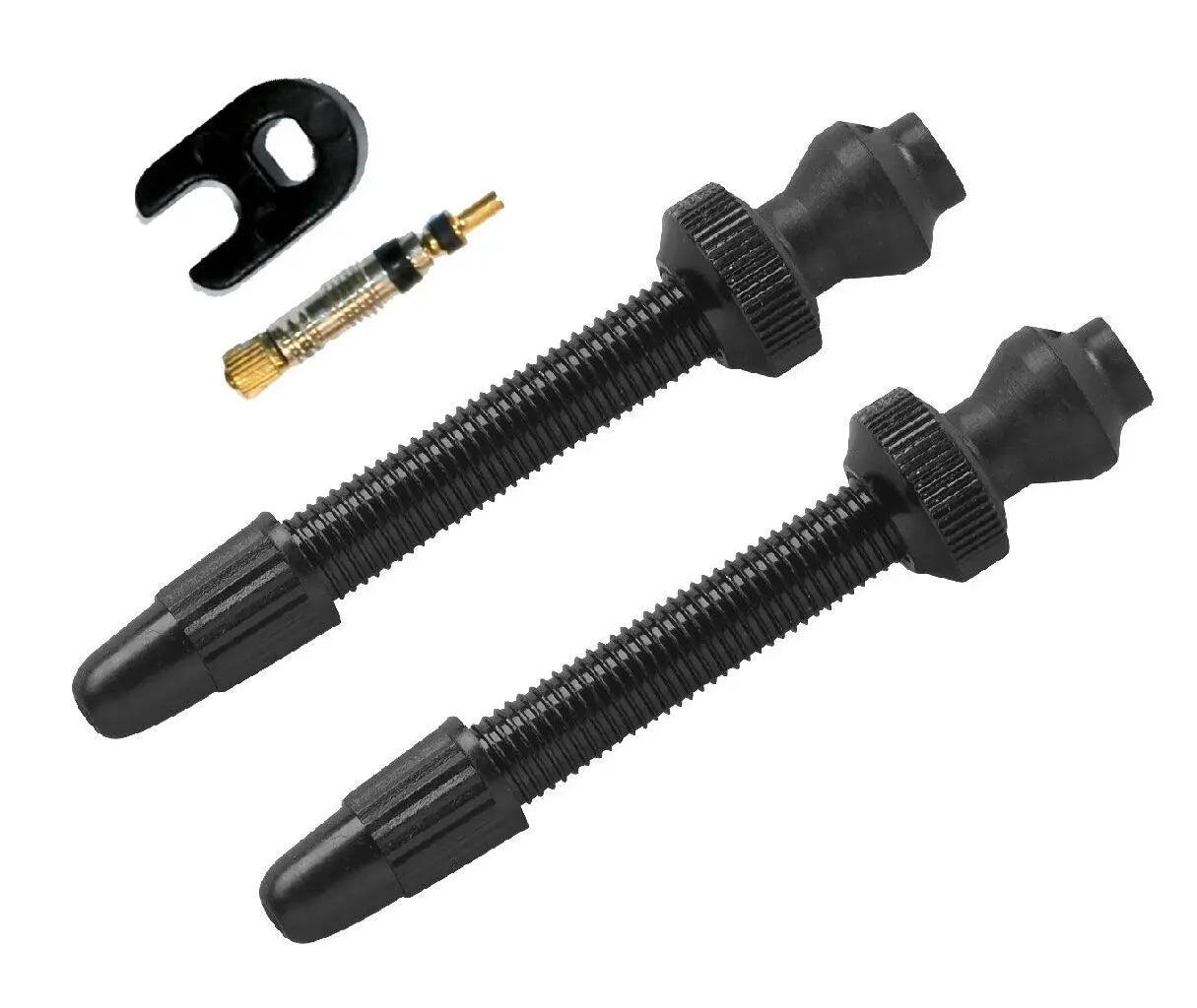 Zawory tubeless Barbieri Presta 45mm aluminium czarny, 2 szt.