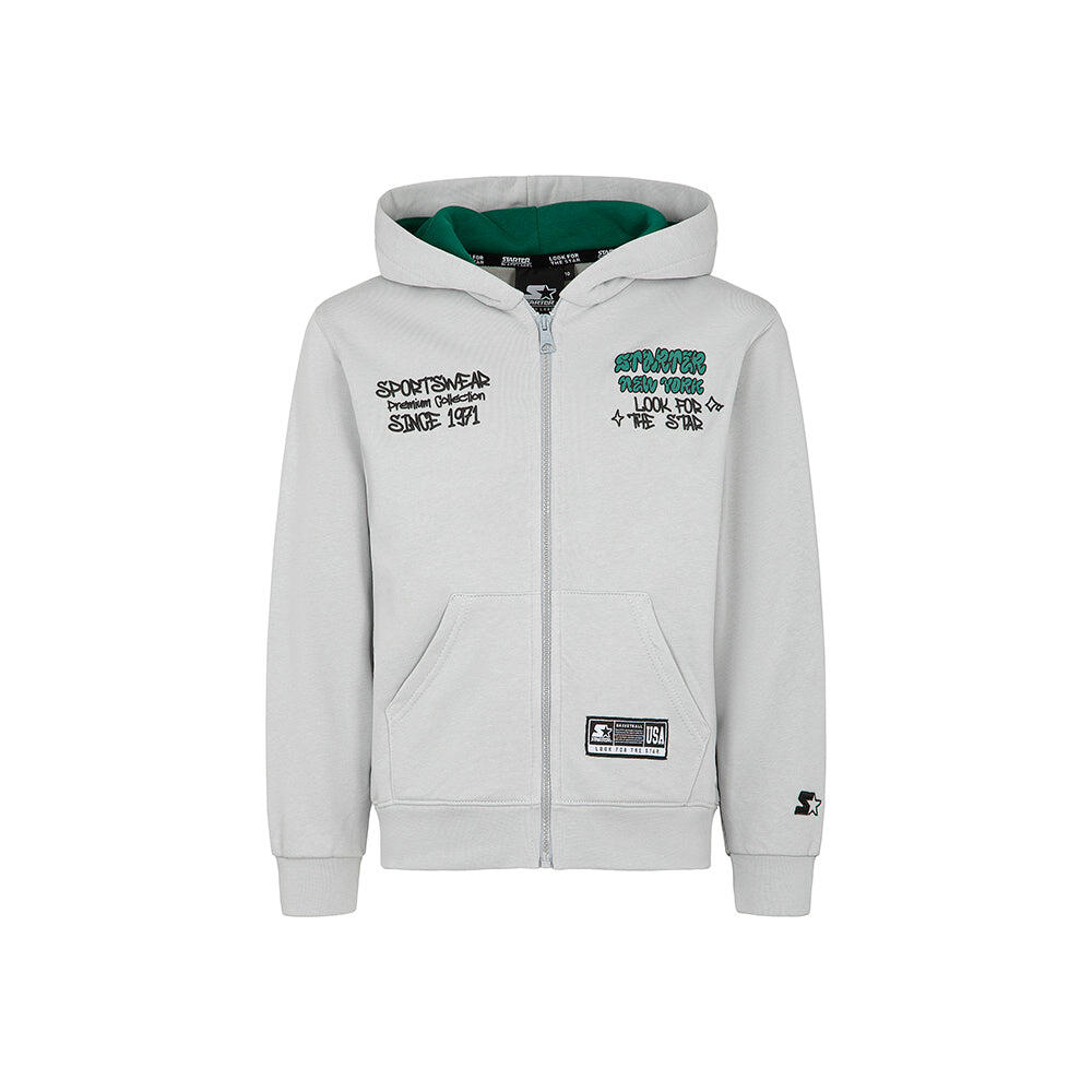 Felpa full zip nailed ball tridimensionale GRIGIO PERLA 1/4
