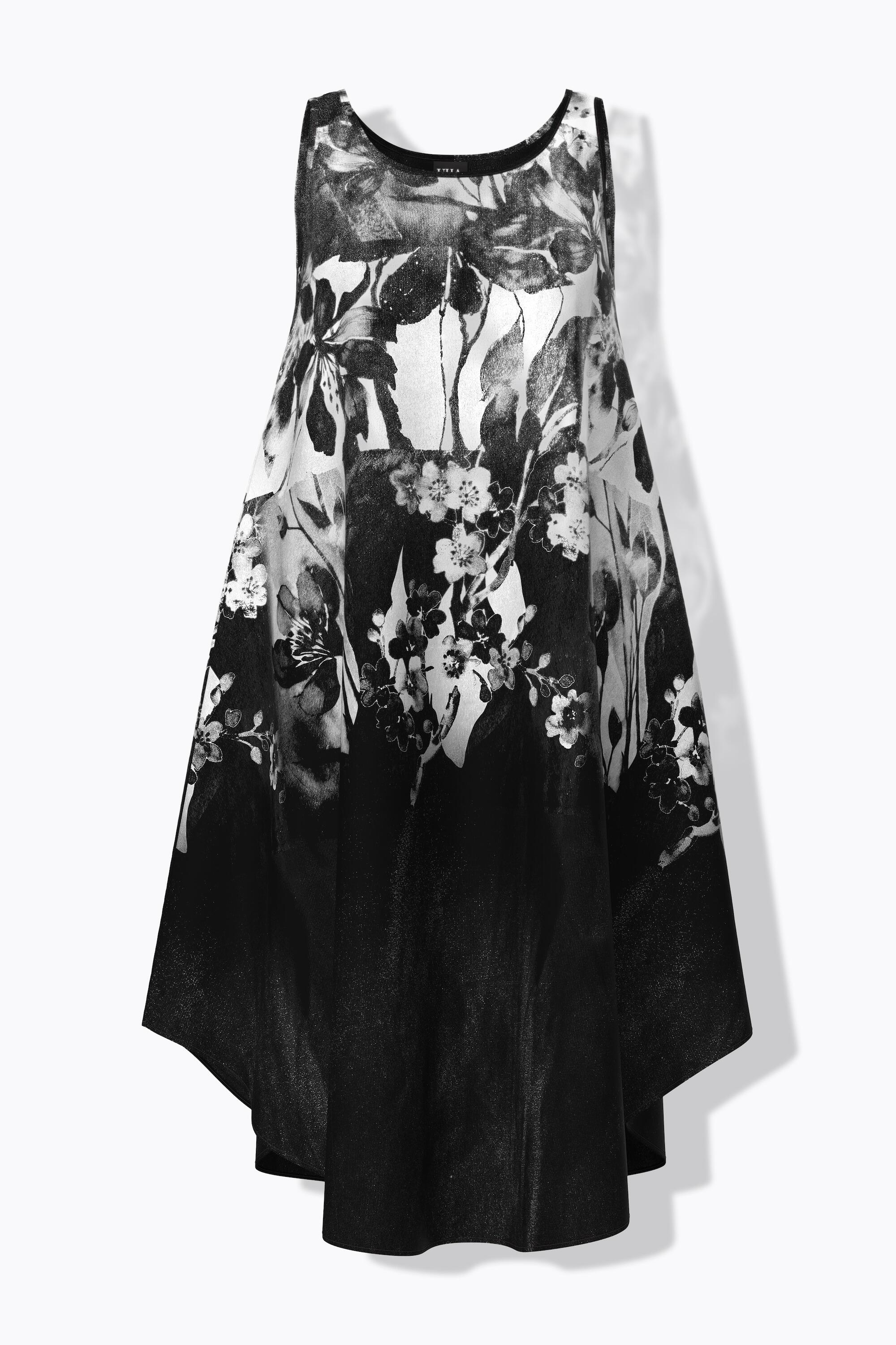 Femme Robe midi sans manches décolleté rond et motif à fleurs coupe évasée 6/7
