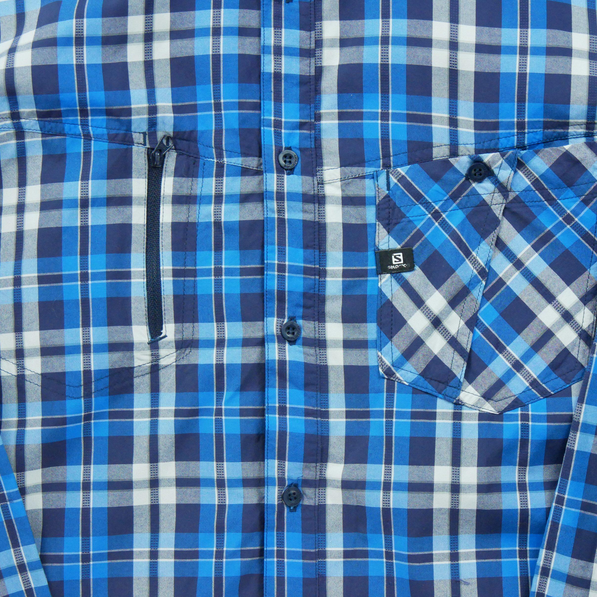 Camisa Casual Azul Xadrez Masculina 3/6
