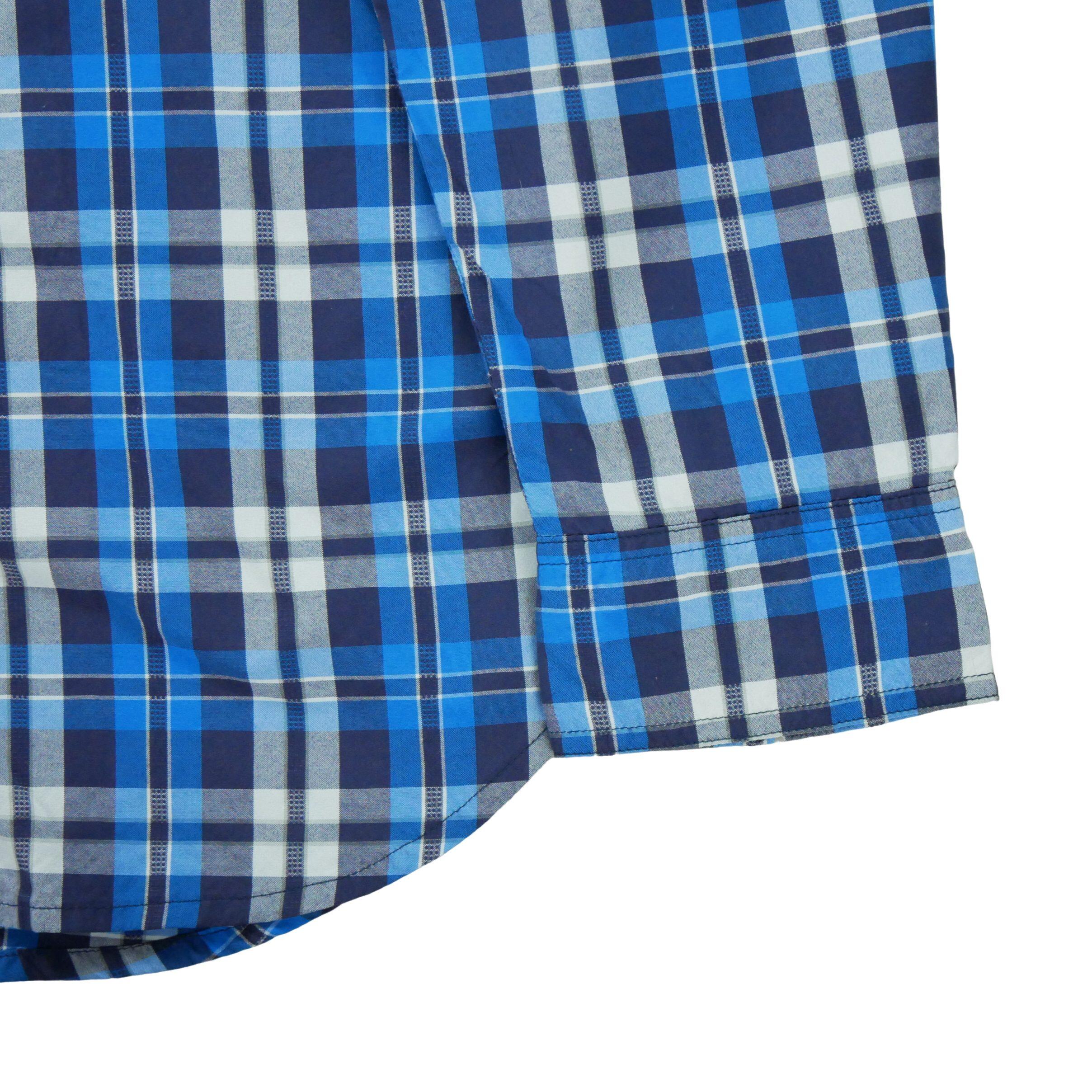 Camisa Casual Azul Xadrez Masculina 4/6