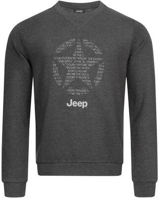 Jeep heren sweatshirt met ronde hals star geheel grijs