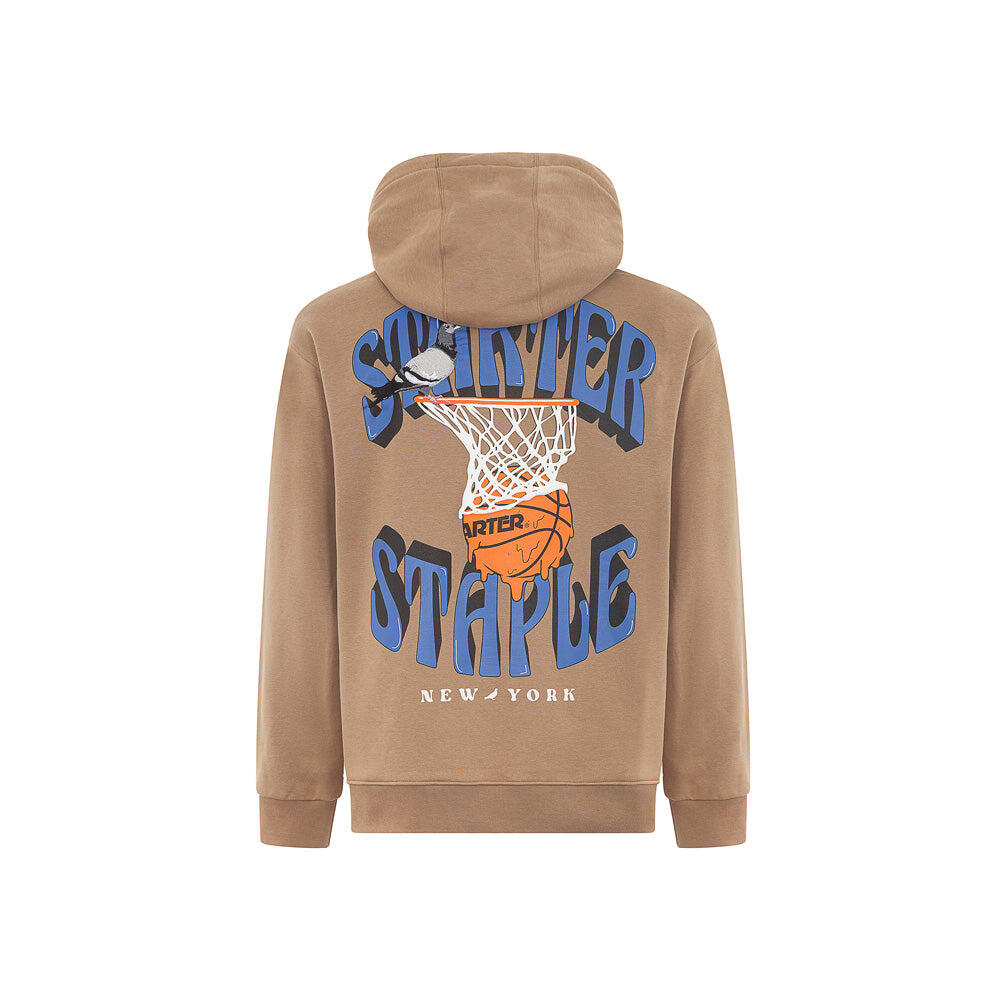 Felpa staple con ricamo e stampa iconic CAMMELLO 1/2