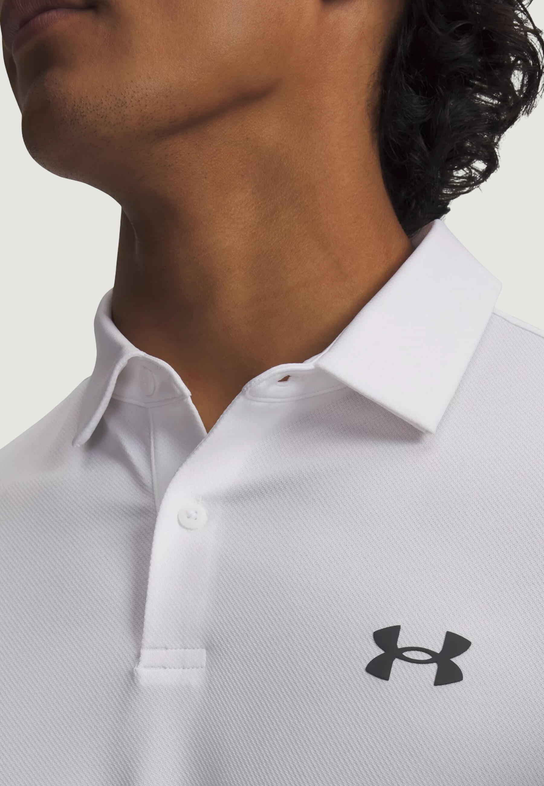 polo manches courtes UA MATCHPLAY POLO HOMME blanc 3/4