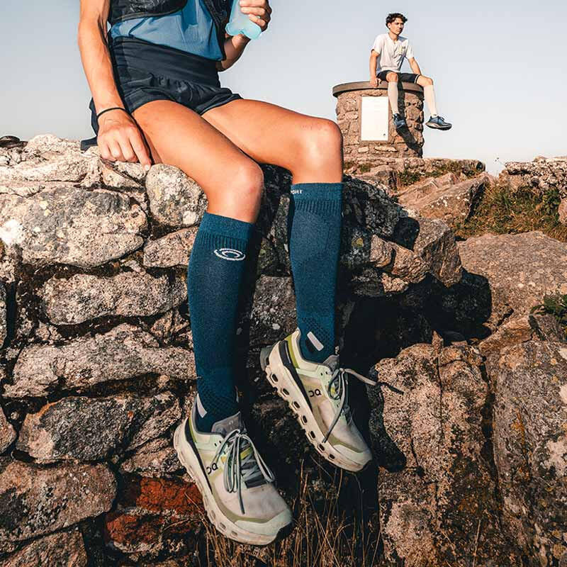 Chaussettes Trail Ultra compression bleu/gris 2/2