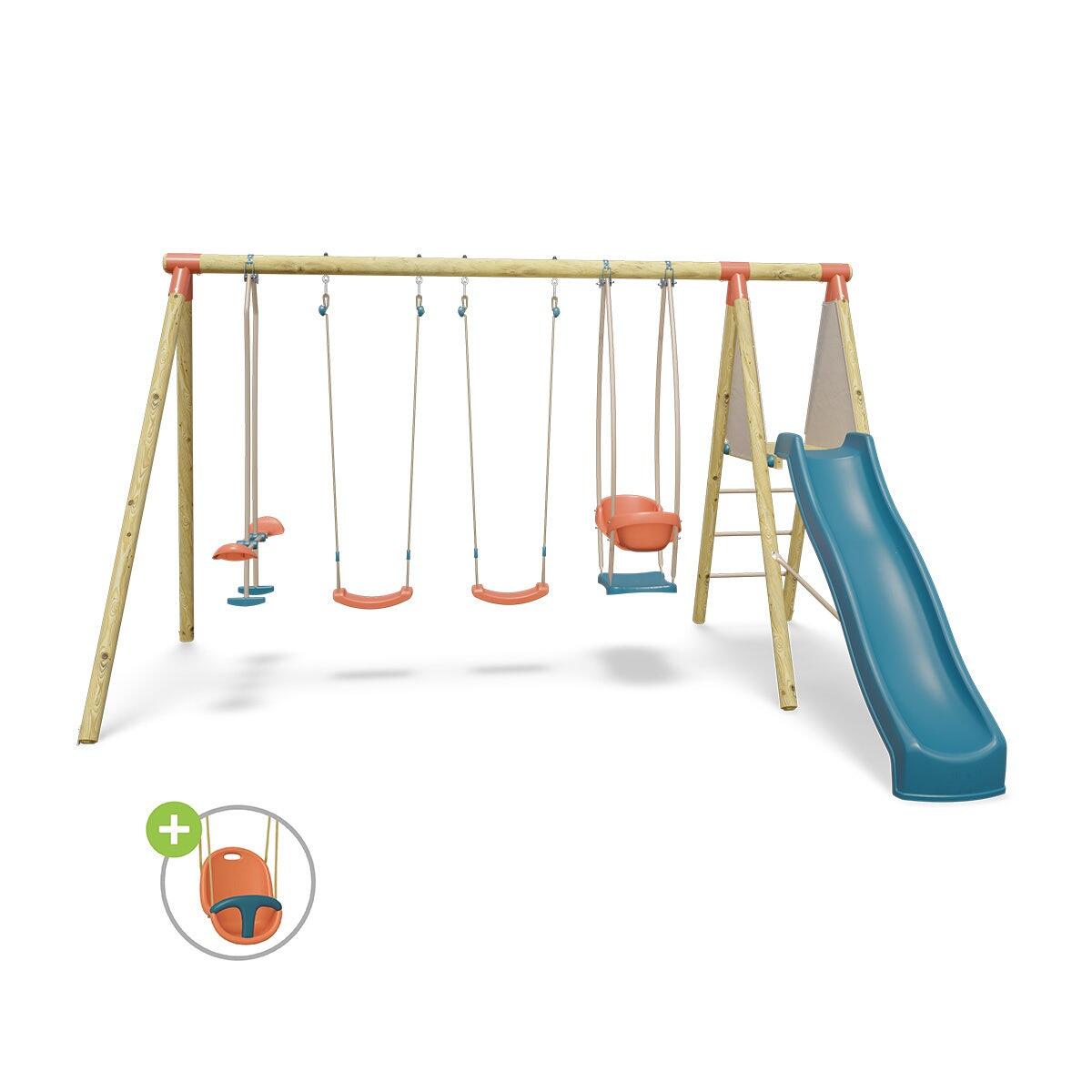 Station de jeux bois 2,30 m Topwood XOLTI 2 - 8 enfants 1/7