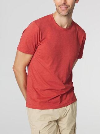 T-shirt homme PIERETEE manches courtes blanc, col rond, 60% coton 40% polyester