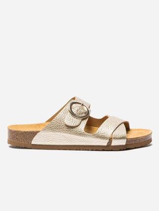 Mules femme FALBALA Platine - talon 20 mm, fermeture boucle