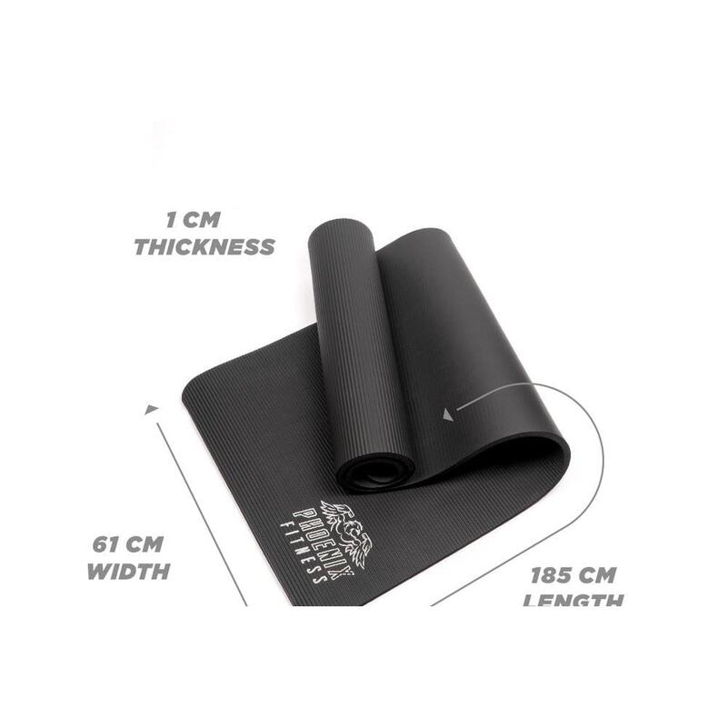 Phoenix Fitness NBR Floor Mat Black – Thick, Anti-Slip Workout Cushion