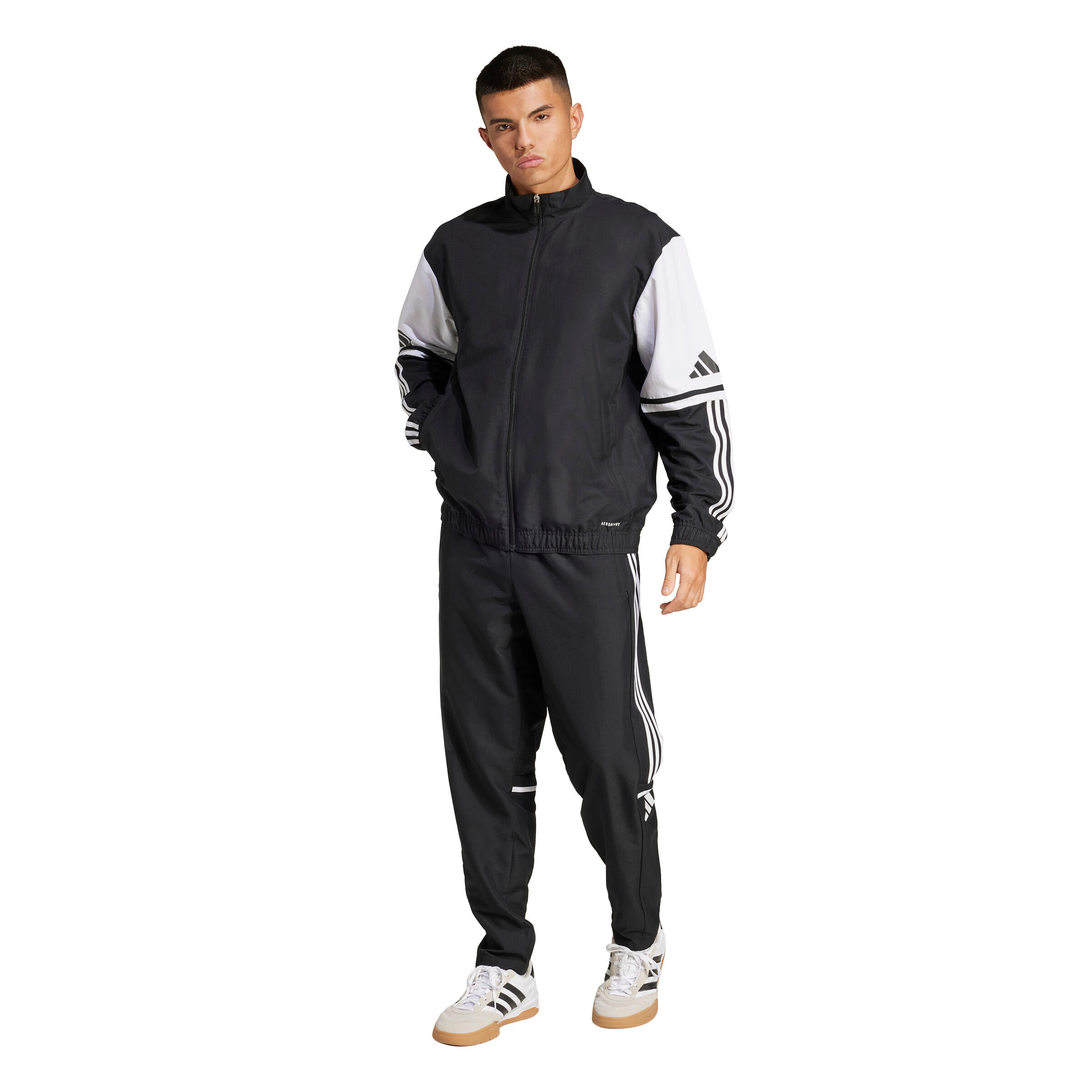 Giacca tuta uomo adidas nero/bianco 4/7