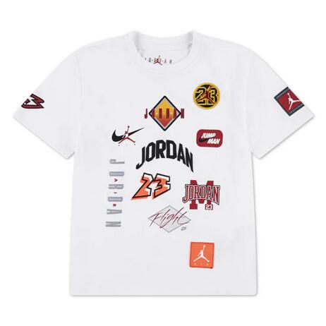 JORDAN T-shirt ragazzo con PATCH Dynasty 95F385 001 WHITE