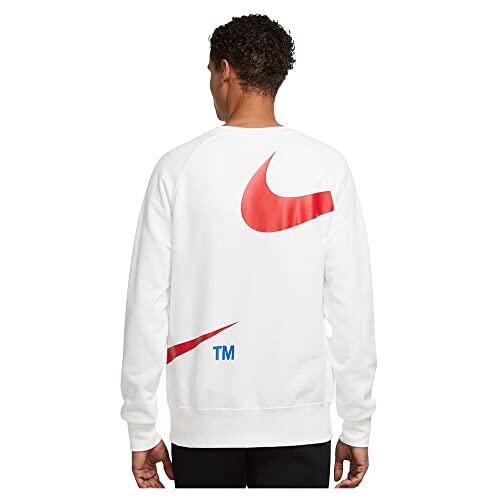 Nike Sportswear Swoosh Felpa Girocollo Bianco/University Red Taglia XXL 2/3