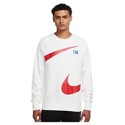 Nike Sportswear Swoosh Felpa Girocollo Bianco/University Red Taglia XXL
