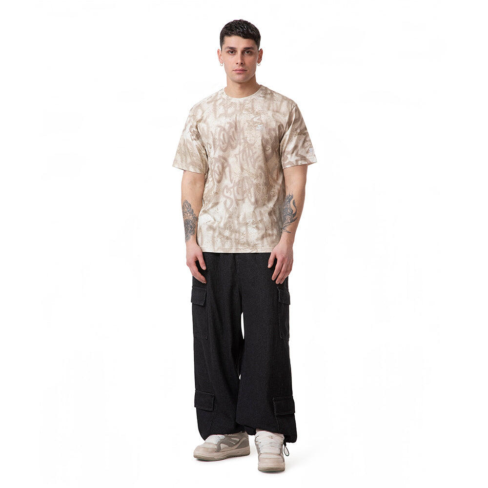 T-shirt oversize con stampa all over 2/7