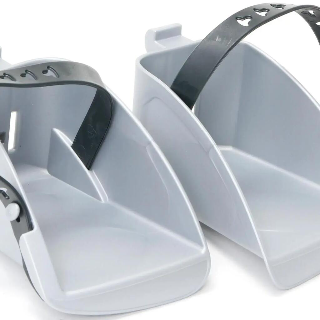 Polisport Boodie footrests, pair, silver with foot straps