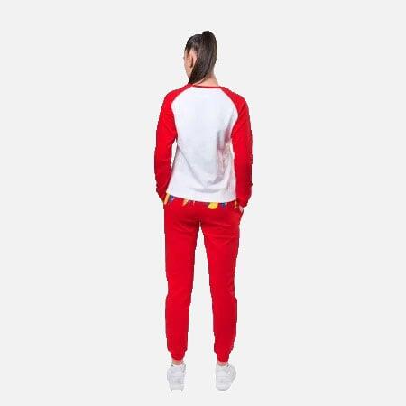 Trening Bumbac Feminin PEAK TeamRomania19 Alb/Rosu
