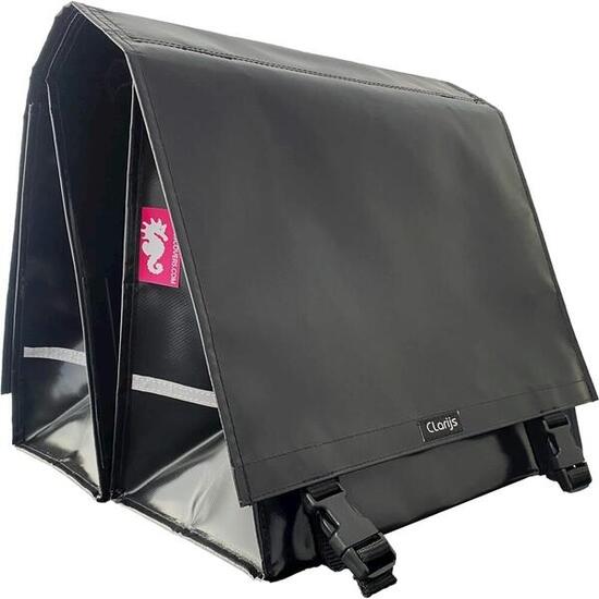 Clarijs Doppel-Fahrradtasche 40L PVC mit 16x16 cm Aussparung schwarz
