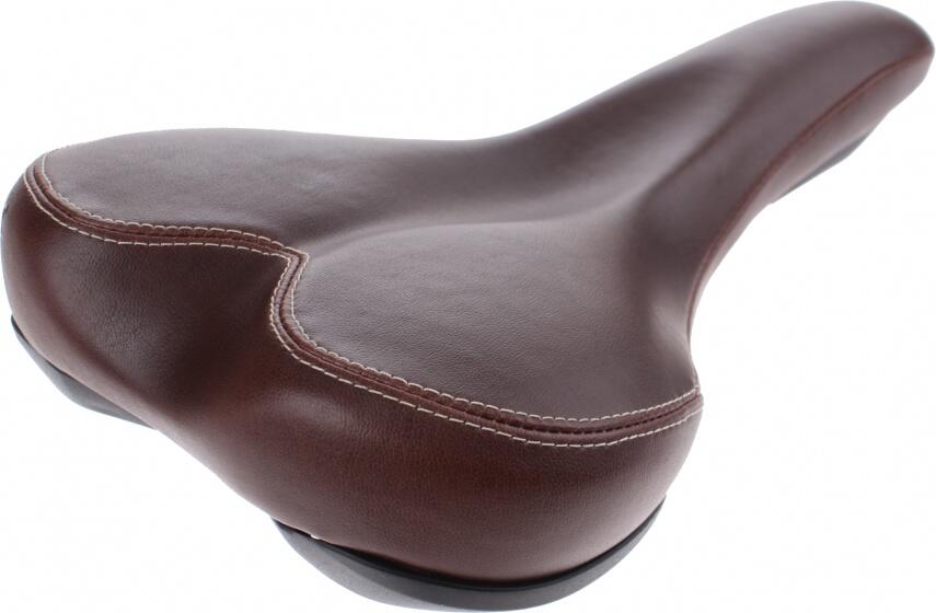Selle Ergotec Trek Comfort cuir marron avec rails 3/4