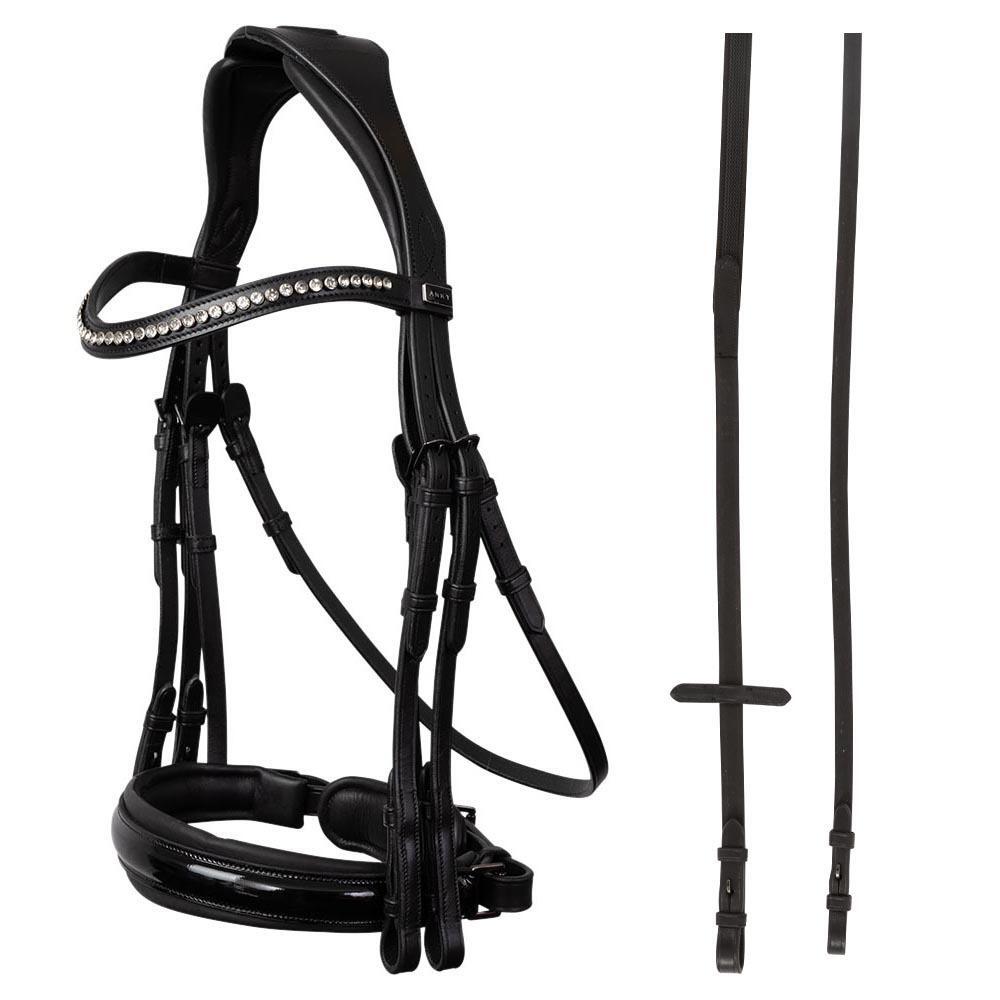 Bridons équitation double confortable inclinaison des rênes ANKY 2/2